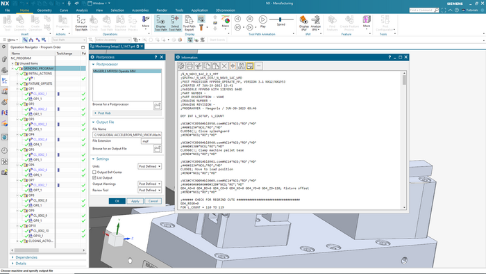 Programm mit Postprozessor erzeugen