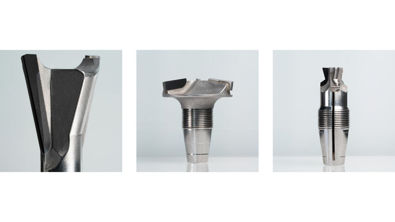 眼鏡産業で使用されるろう付けプロファイル工具(直径d = 6~30 mm)。