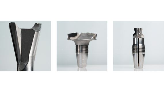 眼鏡産業で使用されるろう付けプロファイル工具(直径d = 6~30 mm)。